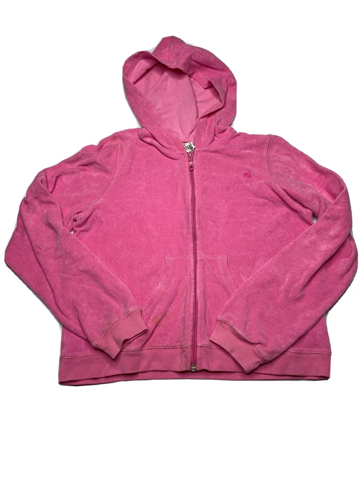 De Colección Lilly Pulitzer Niñas Talla XL 14 Rosa Terry Tela Sudadera con Capucha Chaqueta Cremallera Completa Foto 1 de 4