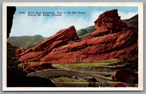Postcard Denver Mt. Parks CO c1920s Giant Rock Formation Park Of The Red Rocks - Picture 1 of 2