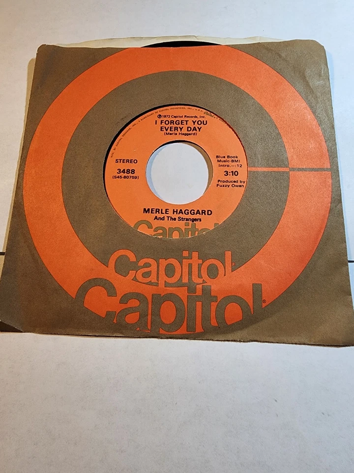 Merle Haggard - I Forget You Ever Day / I Wonder If - Capitol VG+ F282 - Image 1 of 1