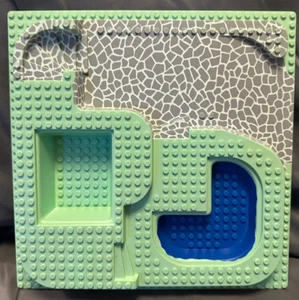 LEGO Baseplate, Raised 32 x 32 Three Level w/ Stone Ramp and Blue Pool 6092px2 - Picture 1 of 2