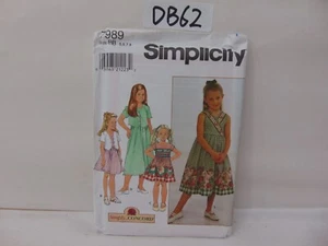 SIMPLICITY SEWING PATTERN UNCUT 7989 KIDS 5,6,7,8 DRESS & JACKET CONCORD - Picture 1 of 3