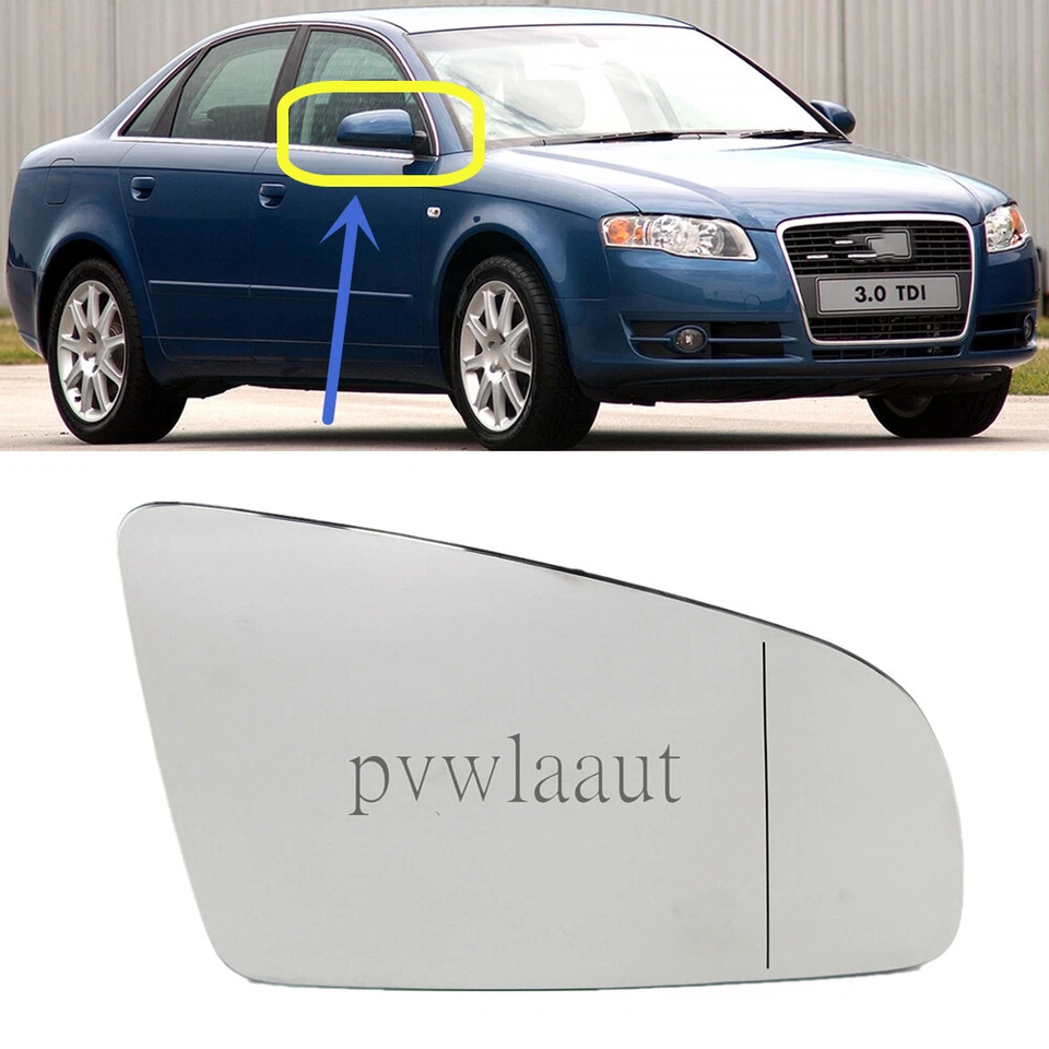 Right Passenger Heated Mirror Glass For Audi A4 B7 Sedan Avant Quattro 2005-2008 - Image 1 of 4