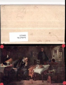 504123,Künstler AK Fildes Der Arzt Beruf Krankes Mädchen - Picture 1 of 1