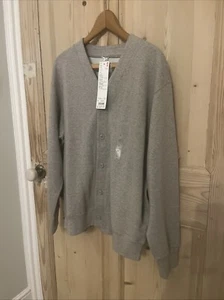 Uniqlo Size LARGE (31 Beige ) Unisex Sweat Cardigan With Pockets Brand New - Picture 1 of 6