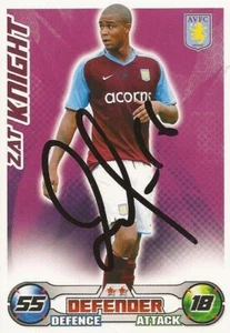 ZAT KNIGHT FIRMATO ASTON VILLA 2008/2009 MATCH ATTAX TRADING CARD + CERTIFICATO DI AUTENTICITÀ - Foto 1 di 1