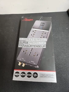 Rocketfish 8 Outlet 2 USB 3600J Surge Protector with 6 Ft. Cord RF-HTS2815-C - Bild 1 von 7
