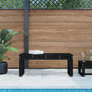 Garden Bench Park Bench Outdoor Seat Furniture Black Solid Wood Pine vidaXL - Picture 1 of 9
