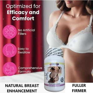 Natural Breast Enhancement Pills for Women & Men – Fast Acting, Vegan Formula 90 - Picture 1 of 24