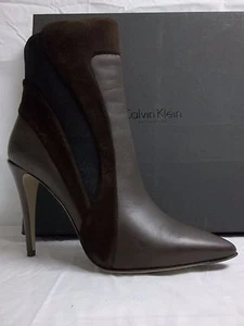 Calvin Klein Collection Size EU 39.5 US 9.5 Ilana Brown Suede Booties New Womens - Picture 1 of 8