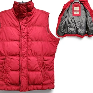 Abercrombie & Fitch Summit Rock Puffer Vest Mens Medium Red Goose Down Feather - Picture 1 of 13