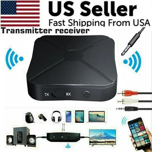 2in1 Bluetooth Transmitter Receiver Wireless Adapter TV Home Stereo A2DP Audio - Picture 1 of 12