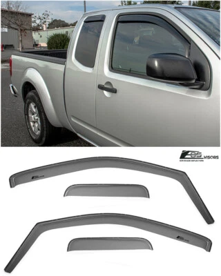 Viseras EOS para 05-21 Nissan Frontier King Cab EN CANAL Ventana lateral Protectores de lluvia Foto 1 de 4