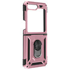Case for Samsung Galaxy Z Flip 5, Shockproof with Magnetic Ring Stand, Rose-gold