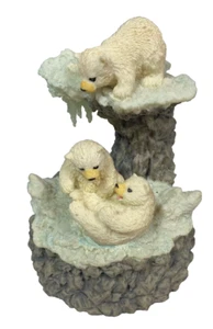 WESTLAND Music Box, Item# P252 Polar Bears Figurine, Tune is Born Free - Picture 1 of 3