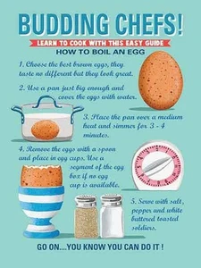 Budding Chefs - Boil An Egg signo de acero 200mm x 150mm (og) REDUCIDO - uno solo - Imagen 1 de 1
