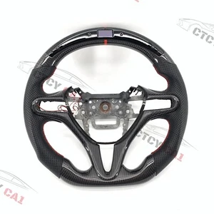 Custom Carbon Fiber Steering Wheel For Honda Civic 8th gen FD FA FN 2006-11 /LED - Bild 1 von 8