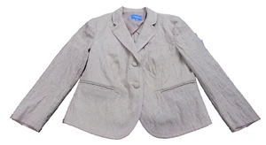 Simply Vera Wang Blazer Blush Pink Textured Embroidered Blazer Ribbon Trim sz M - Picture 1 of 13