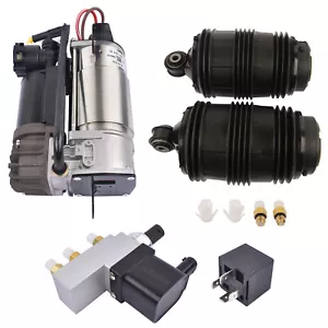 2x Rear Air Suspension Bags + Compressor + Valve Block Fits E320 4Matic Base - Picture 1 of 7
