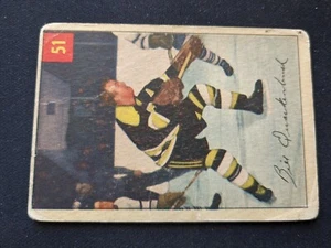 1954-55 Parkhurst Hockey Card # 51 Bill Quackenbush (HOF) - Boston Bruins (VG) - Picture 1 of 3