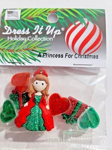 Buttons Novelty Dress it up 3D Embellishments - Craft - A Princess for christmas - Picture 1 of 1
