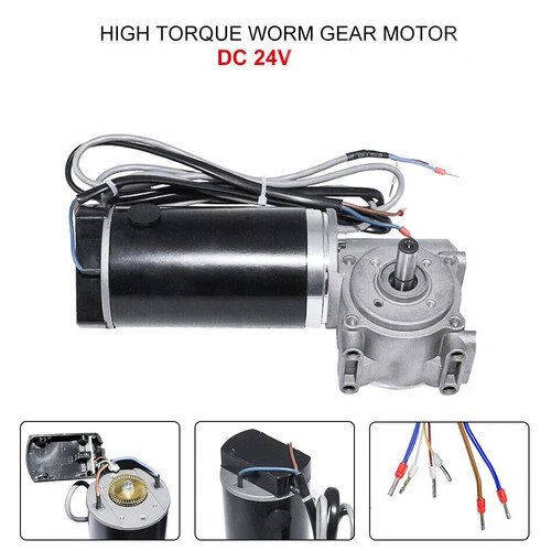 24V DC Worm Gear Motor Door Motor +Encoder 220rpm/250rpm Brushed Motor 60w/100w - Image 1 of 4