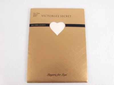 Victoria's Secret Pantyhose Pure White Size Medium Silky Sheer Lace Top - Image 1 of 4