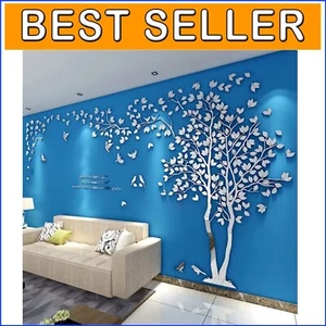 Waterproof 3D DIY Tree Wall Stickers in Elegant Silver - XL 400 x 200 cm - Picture 1 of 9