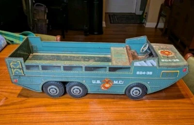Original Vintage 1950's Marx Lumar U.S.M.C. Amphibious Duck 6 Wheel Truck - Изображение 1 из 4