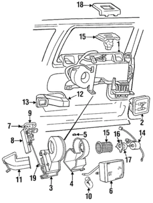 4540265 NEW MOPAR OEM A/C HEATER CONTROL ASSY for 89-95 CARAVAN GRAND CARAVAN  - Image 1 of 2