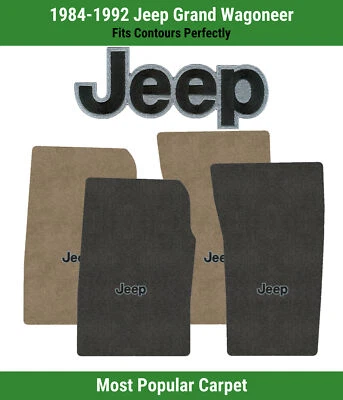 Alfombrillas delanteras Lloyd Ultimat para Jeep Grand Wagoneer 84-92 con Jeep negro sobre plateado Foto 1 de 4