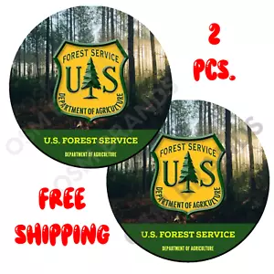 2 PZ Decalcomania Auto US Forest Service 4" Personalizzata USA Dipartimento dell'Agricoltura - Foto 1 di 2