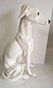 Vintage Greyhound Dog Porcelain Figurine Made In Japan Just Over 20" Tall RARE - Picture 1 of 16