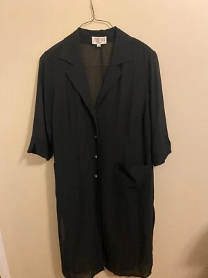 Chaqueta plumero Julian Taylor NY negra transparente talla 18 W botón caprichoso mafia esposa Foto 1 de 4