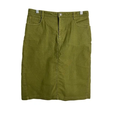 Patagonia Organic Cotton Midi Pencil Skirt Boho Preppy Olive Green Size 10 - Image 1 of 4