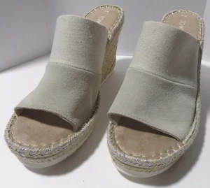 Toms Monica Mule Platform Wedge Womens Sandal Natural  - Size 10 - Picture 1 of 9
