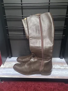 Andre Assous braune Lederreitstiefel Gr. 10 / 41 außen seitlicher Reißverschluss Reitsport Top - Bild 1 von 9