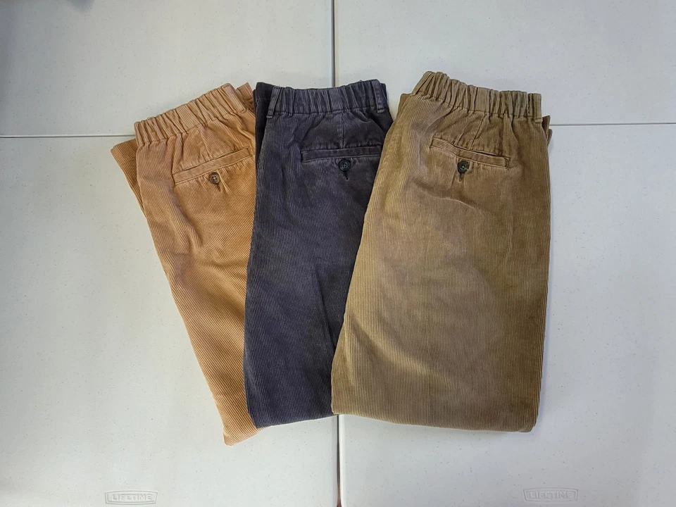 VTG 3 Pairs LL Bean Corduroy Pants Women Size 4P Petite Brown Tan High Rise  - Image 1 of 4
