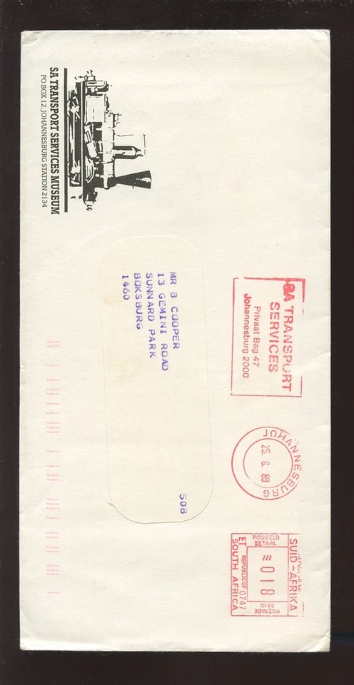 FERROCARRIL 1989 SUDAFRICA TRANSPORTE MUSEO METRO FRANK Foto 1 de 1