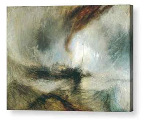 William Turner Steam Boat in the Snow Canvas Picture Art Print A4 to A1 sizes - Picture 1 of 5