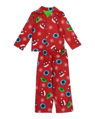 Spider-man Boy's Christmas Holiday Red Flannel Coat Style Pajama Set - Image 1 of 2