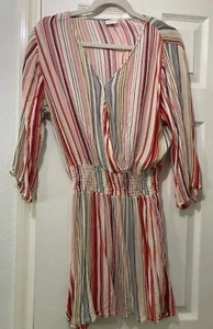 Lascana Striped Swim Cover Up Mini Dress Womens Size 4 Multicolor Beachwear - Picture 1 of 9