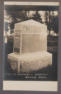 Jerseyville ILLINOIS RPPC 1910 MONUMENT WORKS Tombstone Grave Marker Funeral #4 - Picture 1 of 2