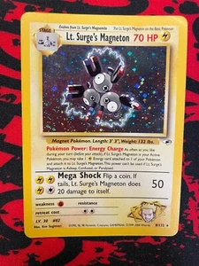 Pokémon TCG Lt. Surge's Magneton Gym Heroes 8/132 Holo Unlimited Holo Rare - Foto 1 di 2