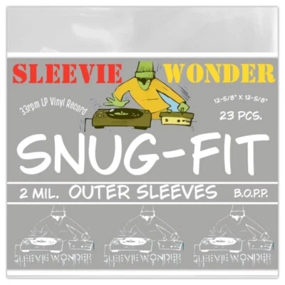 SLEEVIE WONDER 23 LP Outer Sleeves - 2mil Snug Fit Plastic for 33rpm Vinyl Record Albums 12-5/8