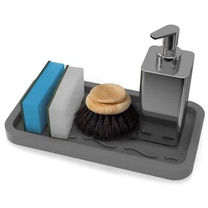 Silicone Sponge Holder Kitchen Sink Organizer Tray For Sponges Soap Dispenser Sc - Picture 1 of 9
