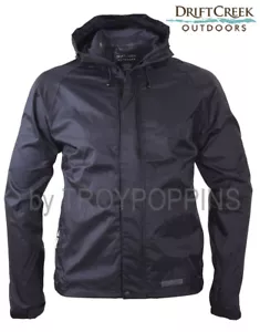 DRIFT CREEK #7000 BLACK TUNDRA TECH CARGO MENS RAIN GEAR JACKET WET WEAR BEACH - Picture 1 of 3