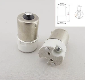 10x BA15S To MR16 Socket Base LED Halogen CFL Light Bulb Lamp Adapter Converter - Picture 1 of 4