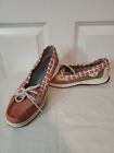 Sperry Top Sider Slip on Boat Shoe Women's 8.5M - #9265760 Pink, White