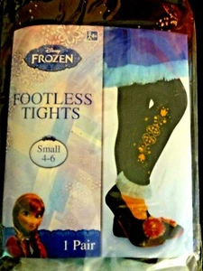 Disney Princess FROZEN Anna Footless Tights Girls Black Size Small 4-6 - Picture 1 of 1