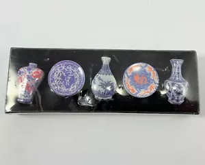 Juego de 5 imanes de la serie de porcelana Qinghua NUEVOS sellados - Imagen 1 de 3